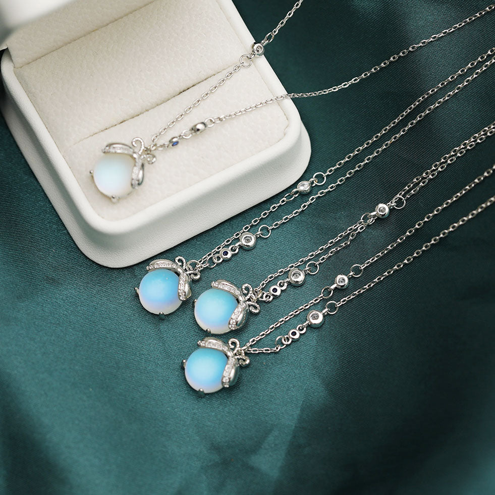 cheap jewelry resin stones firefly brass pendant necklaces Set of 5