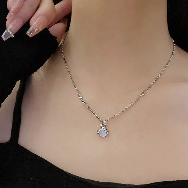 cheap jewelry resin stones firefly brass pendant necklaces Set of 5