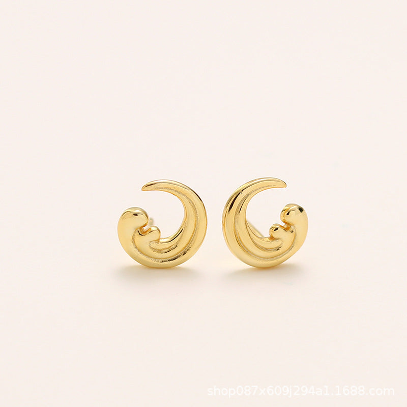 925 sterling silver beach surfer ocean wave post stud earring (5 pairs)