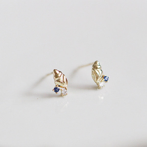 925 sterling silver tiny shell scallop conch starfish cartilage stud earrings (5 pairs)