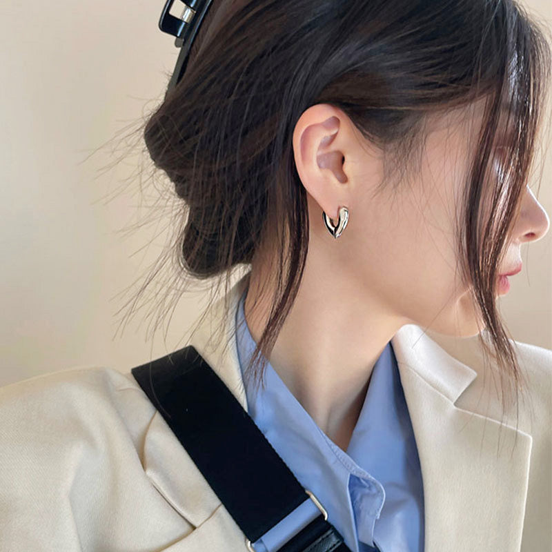 925 sterling silver V shape hoop earrings (5 pairs)