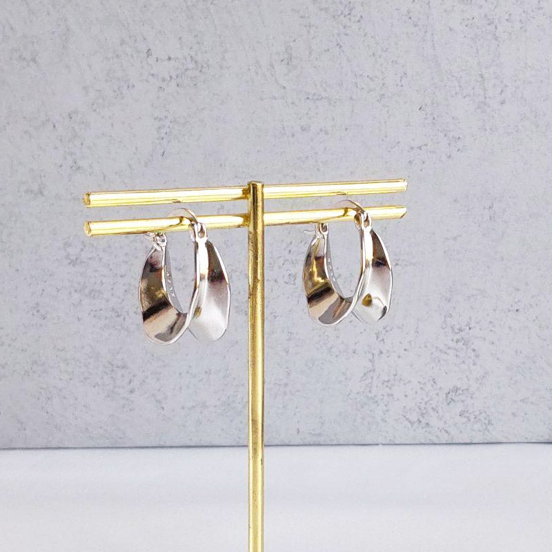 925 sterling silver wide wave hoop earrings (5 pairs)