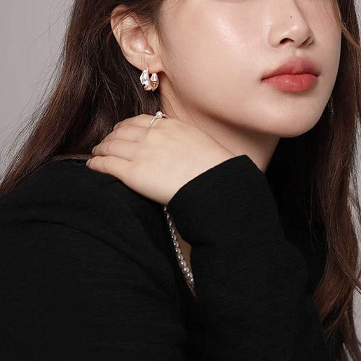 925 sterling silver zircon star wide chunky hoop earrings (5 pair)