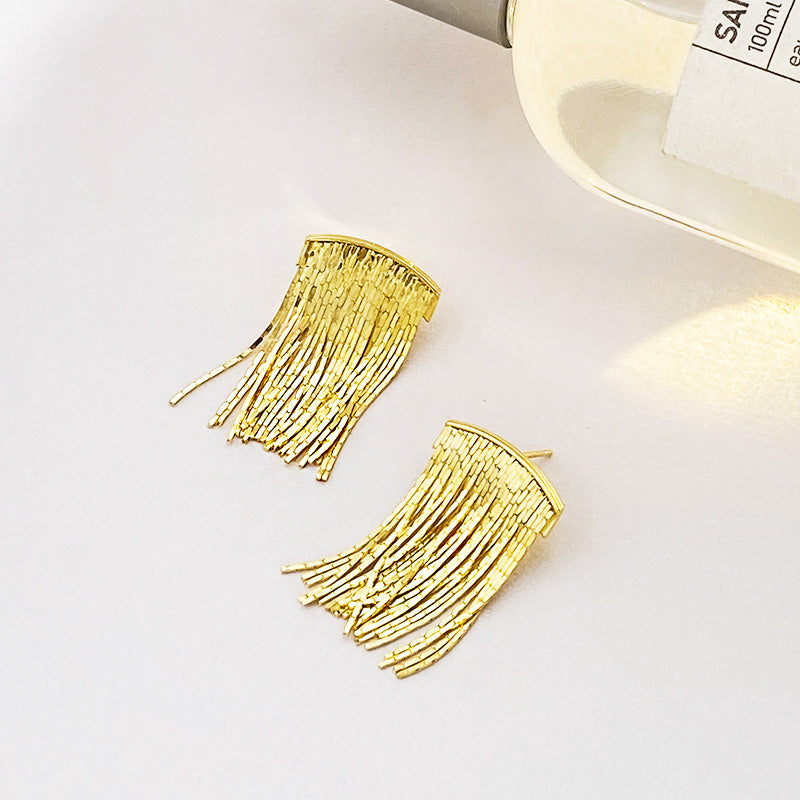 S925 sterling silver waterfall short tassel drop earrings (5 pairs)