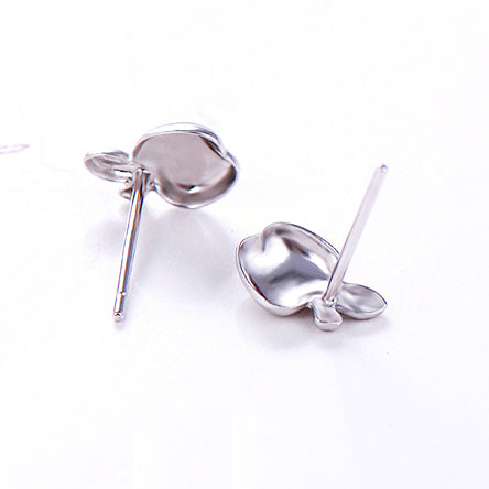 925 sterling silver cute fruit apple stud earrings (5 pairs)