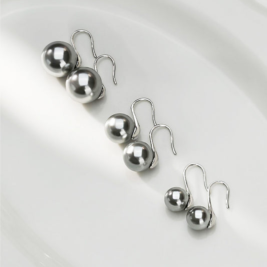 925 sterling silver grey pearl French hook earrings (5 pairs)