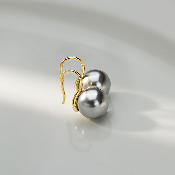 925 sterling silver grey pearl French hook earrings (5 pairs)