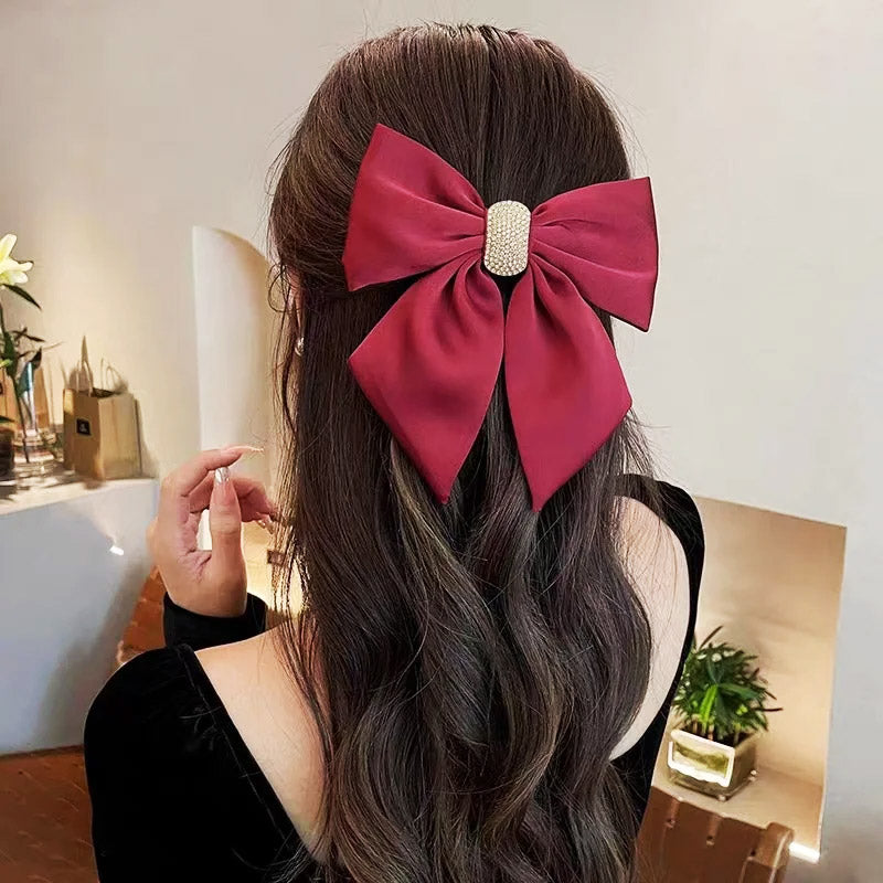 Wholesale hair accessory bowknot with rhinestone hair hairpin clips (5 pcs)