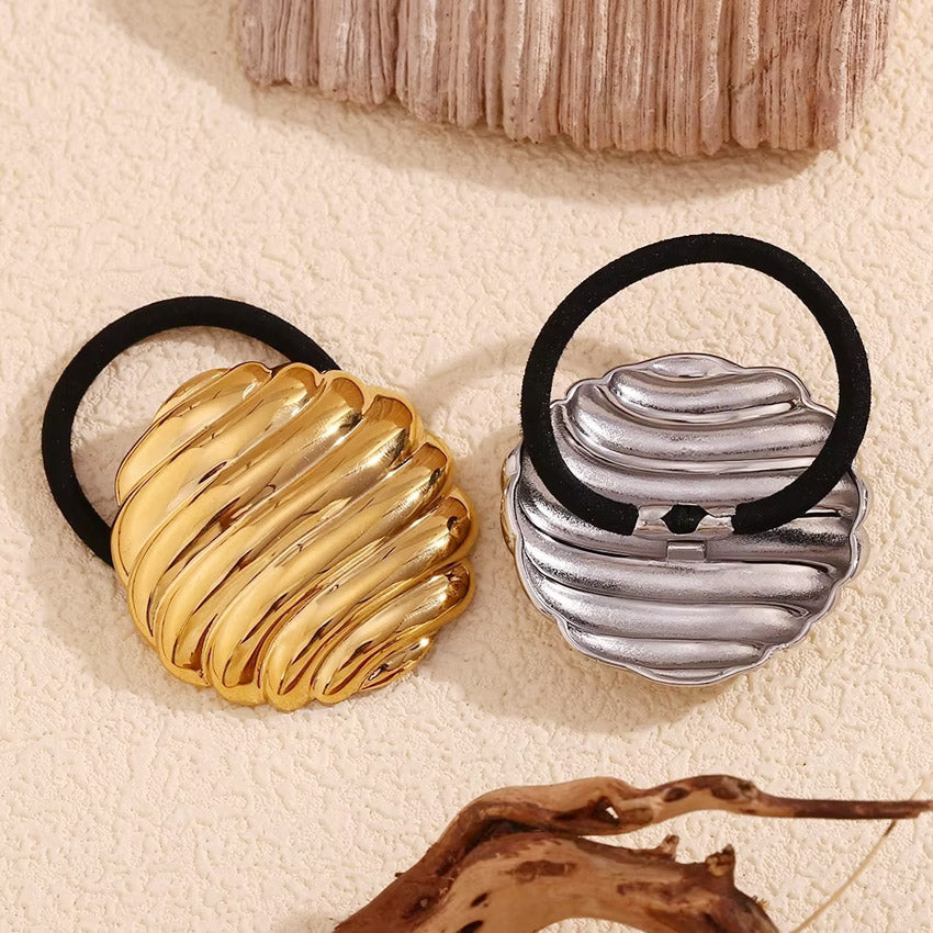 stainless steel round stripe ponytail hair accessories hair ties rope (5 pcs)