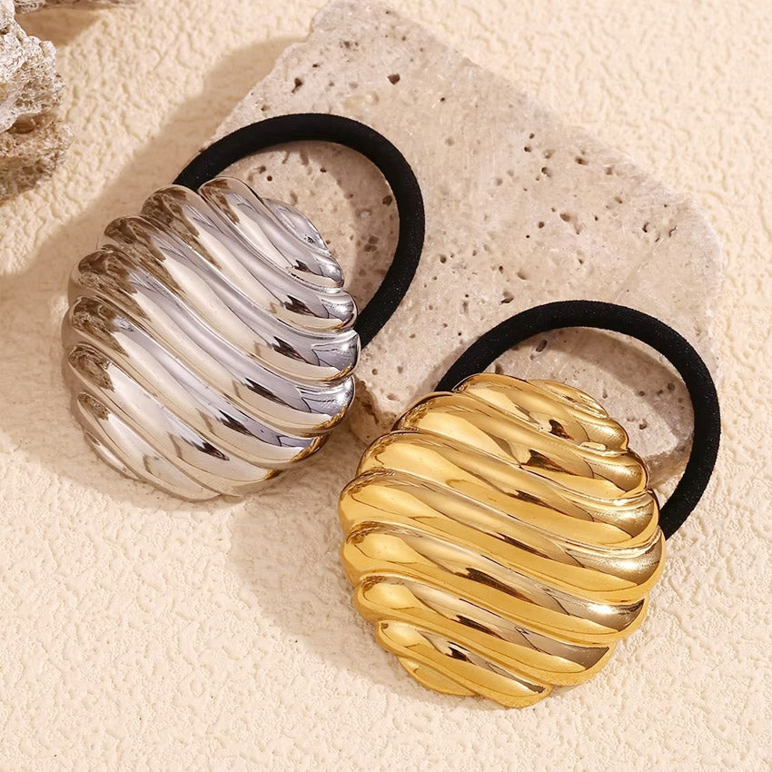 stainless steel round stripe ponytail hair accessories hair ties rope