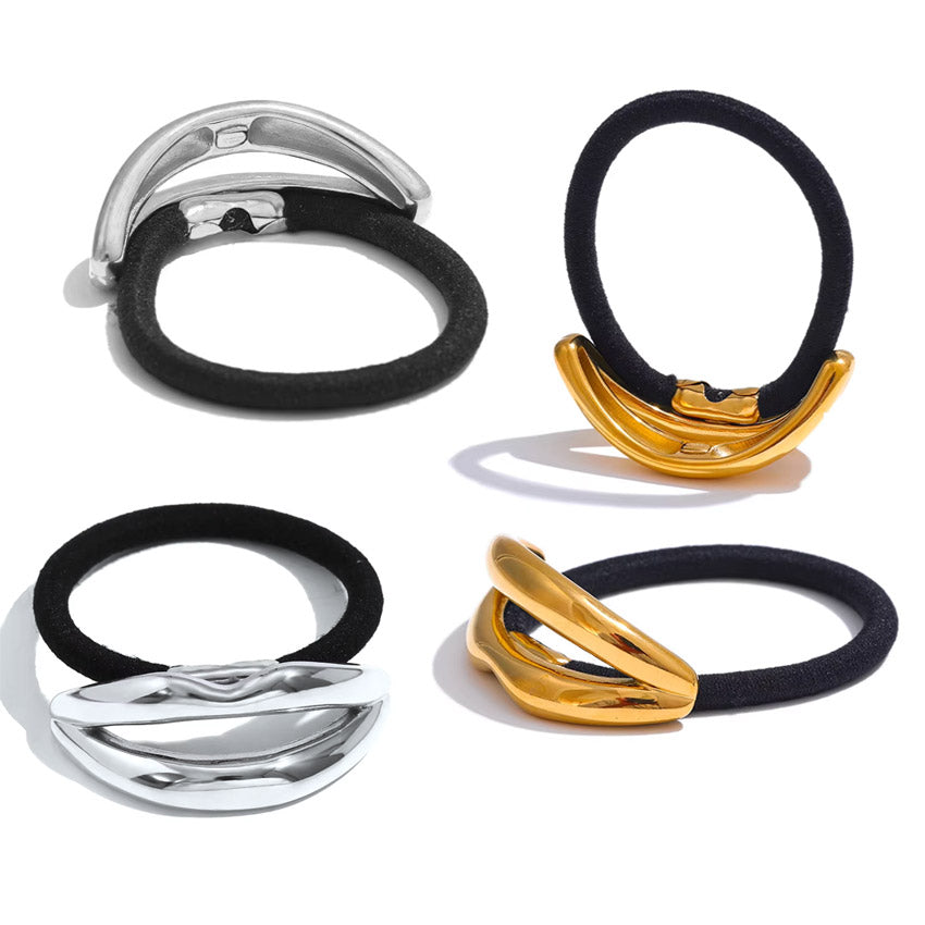 Lip Shape Metal Hair Tie Ponytail Holders