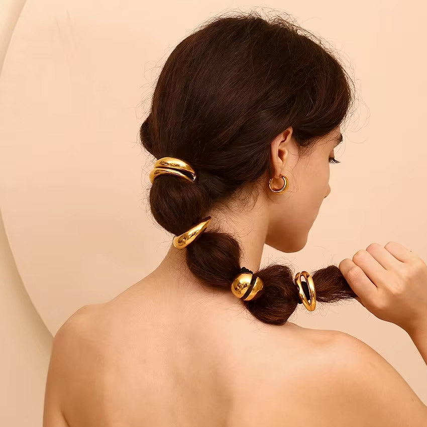 Women Stainless Steel Hair Tie Ponytail Holders