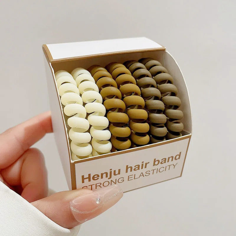 6pcs/pack wholesale cheap women girl telephone line cord hair ties (5 Sets)