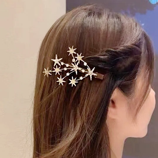 Wholesale price cheap sparkly crystal star hairgrip hair clips (5 pcs)