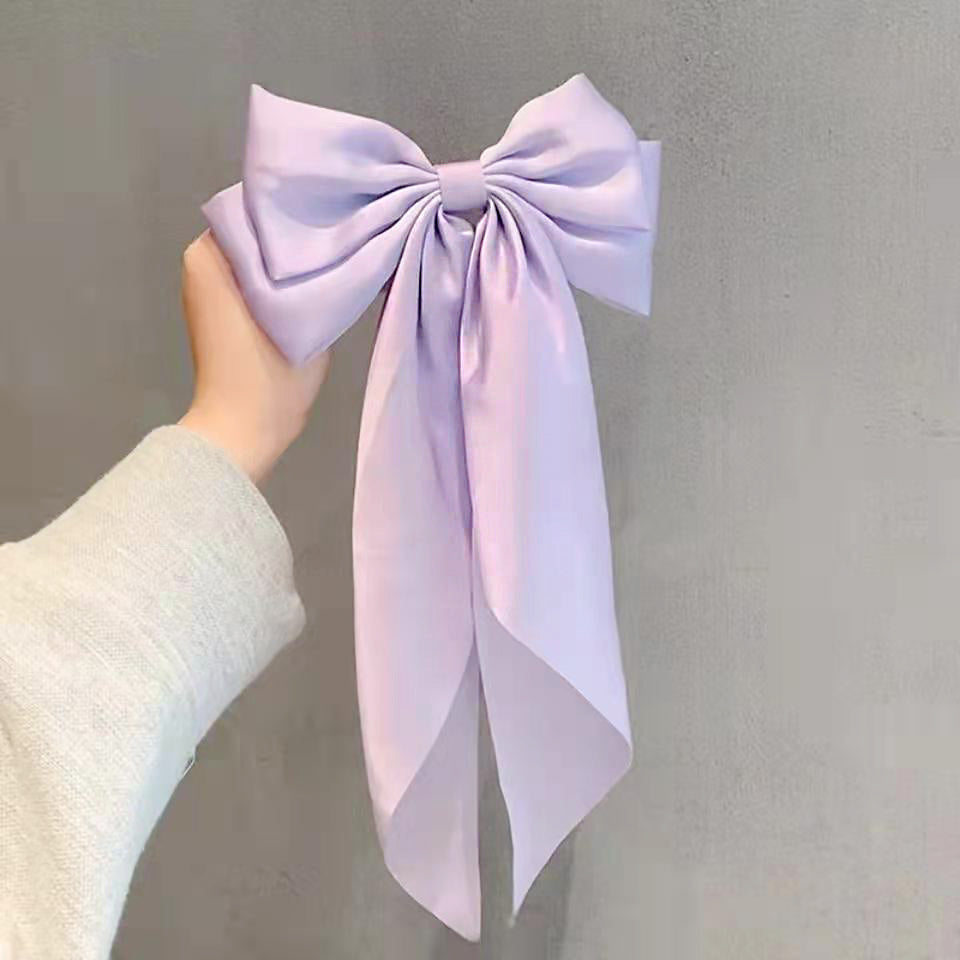 Wholesale price headwear women big long tail bow hair clips (5 pcs)