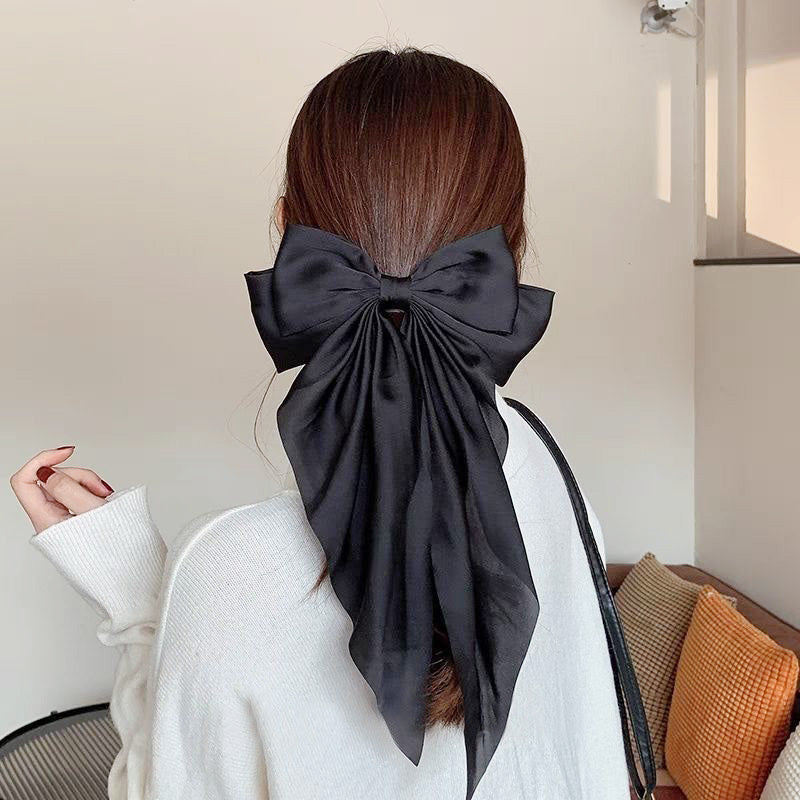 Wholesale price headwear women big long tail bow hair clips (5 pcs)