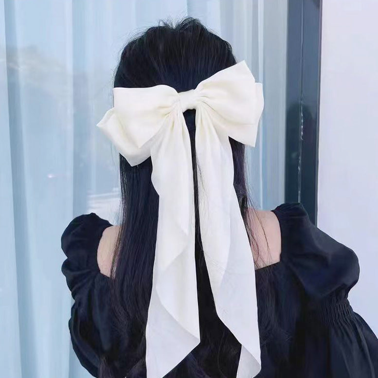 Wholesale price headwear women big long tail bow hair clips (5 pcs)