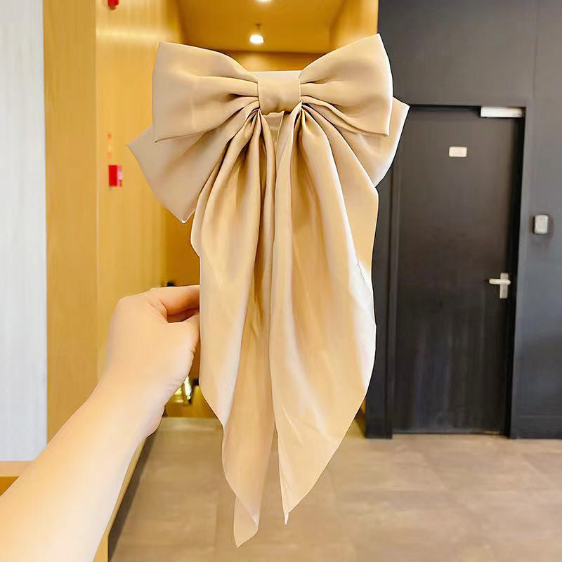 Wholesale price headwear women big long tail bow hair clips (5 pcs)