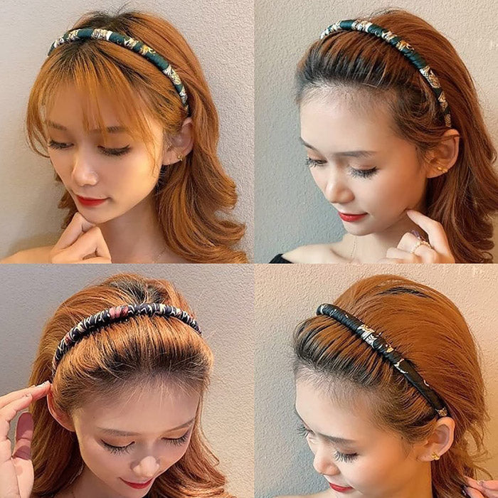 Fabric-wrapped with resin plastic teeth comb hair band headband(5 pcs)
