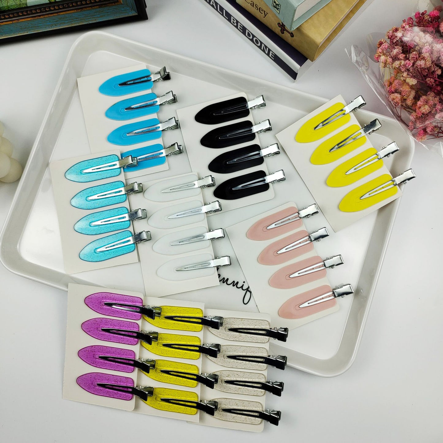 Wholesale 4pcs/pack hair accessories creaseless hairpin flat hair clips (5 sets)