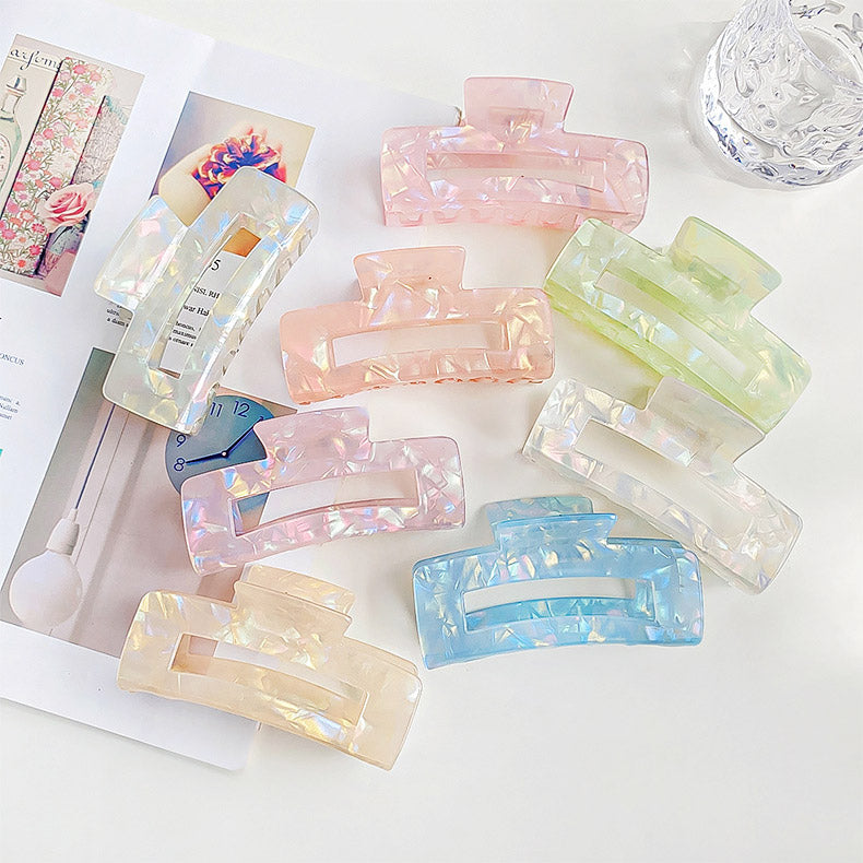 Wholesale headwear women colorful acetate big claw clips (5 pcs)
