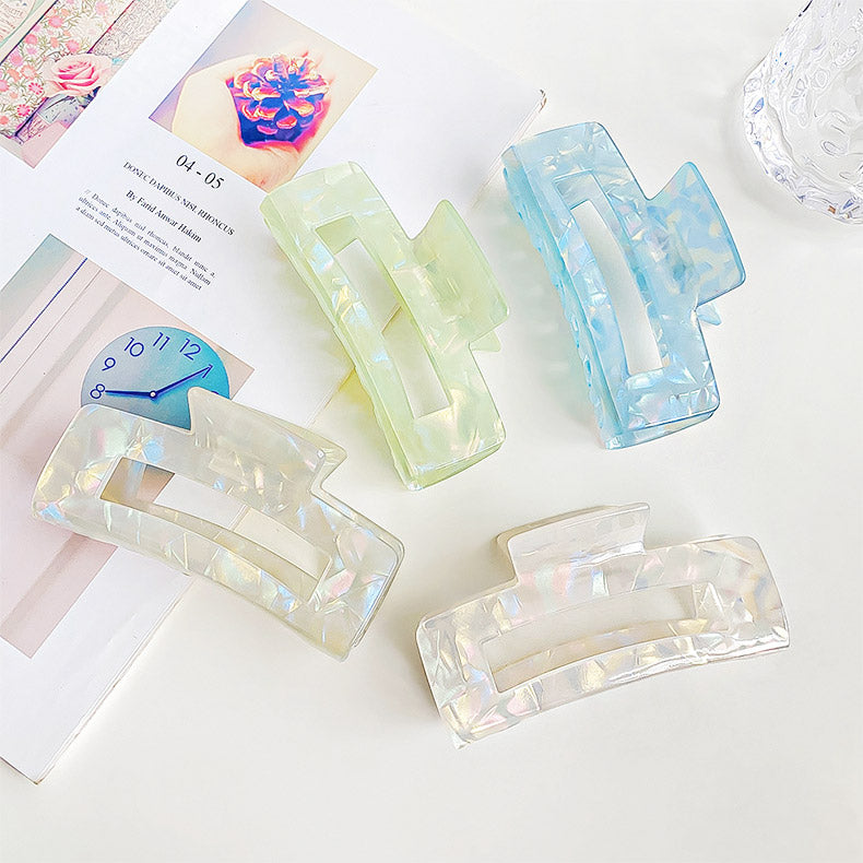 Wholesale headwear women colorful acetate big claw clips (5 pcs)