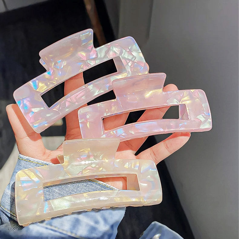 Wholesale headwear women colorful acetate big claw clips (5 pcs)