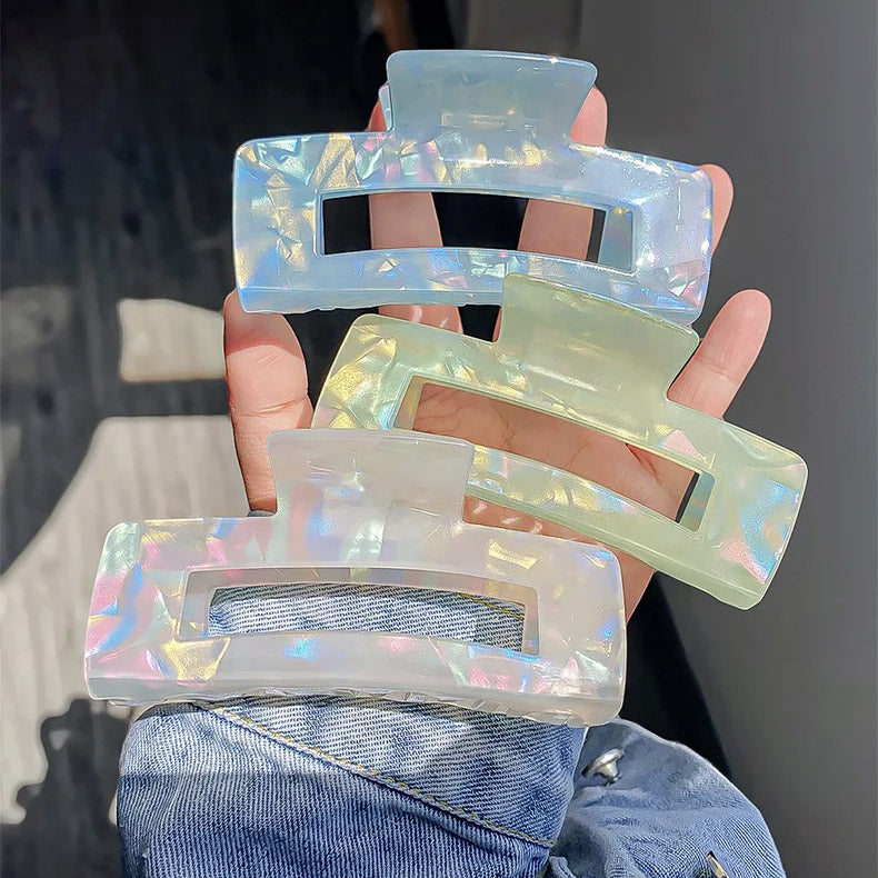 Wholesale headwear women colorful acetate big claw clips (5 pcs)