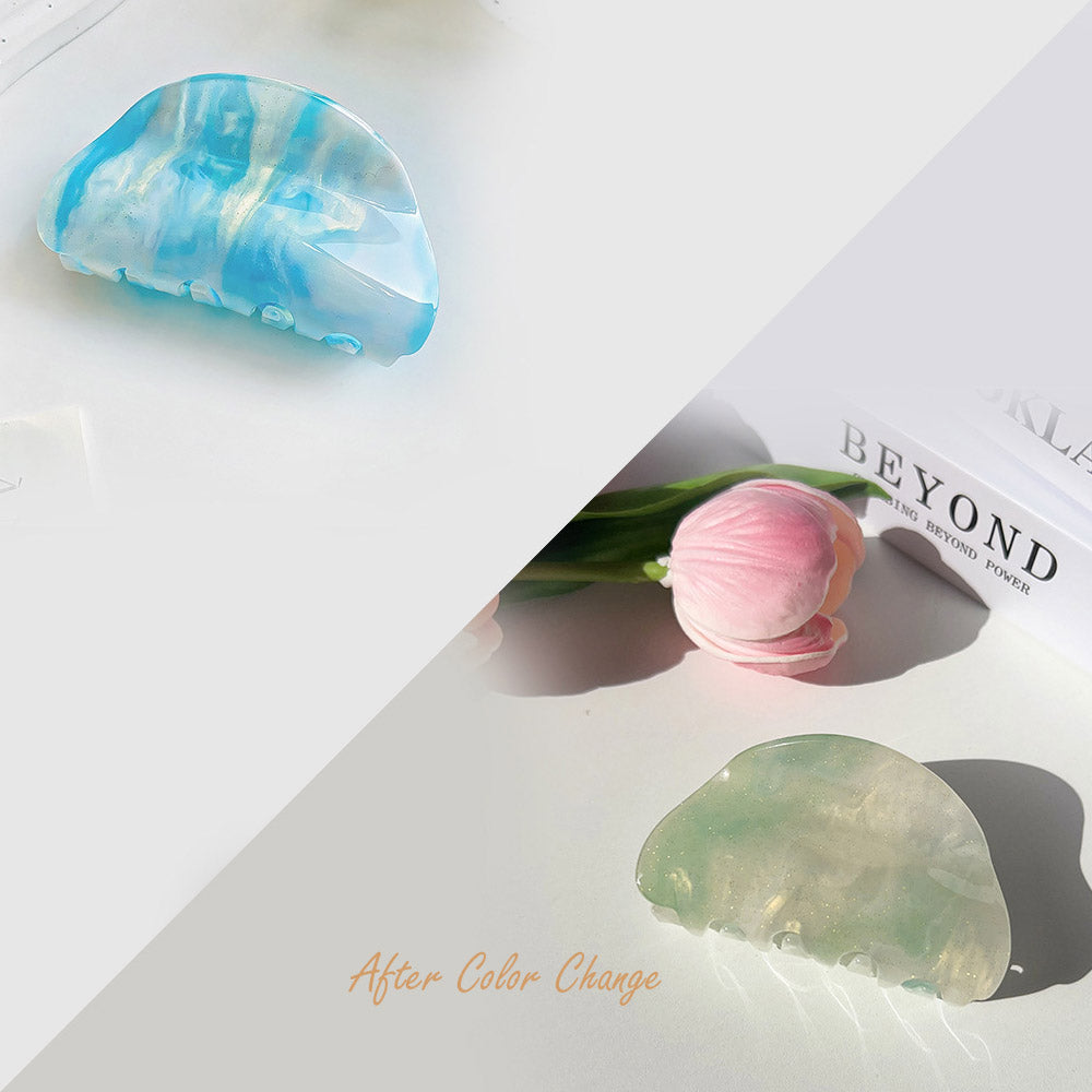 Special color-change semicircle acetate hair crab claw acrylic hairpins (5 pcs)