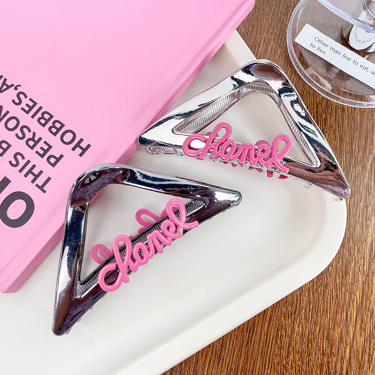 Hairwear wholesale pink letter metal hair crab claw clips (5 pcs)