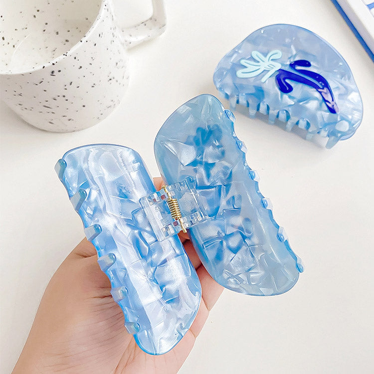 Wholesale hair accessory blue acetate hair claw grab clips (5 pcs)