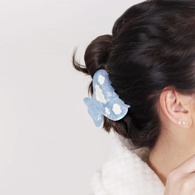 Wholesale hair accessory blue acetate hair claw grab clips (5 pcs)