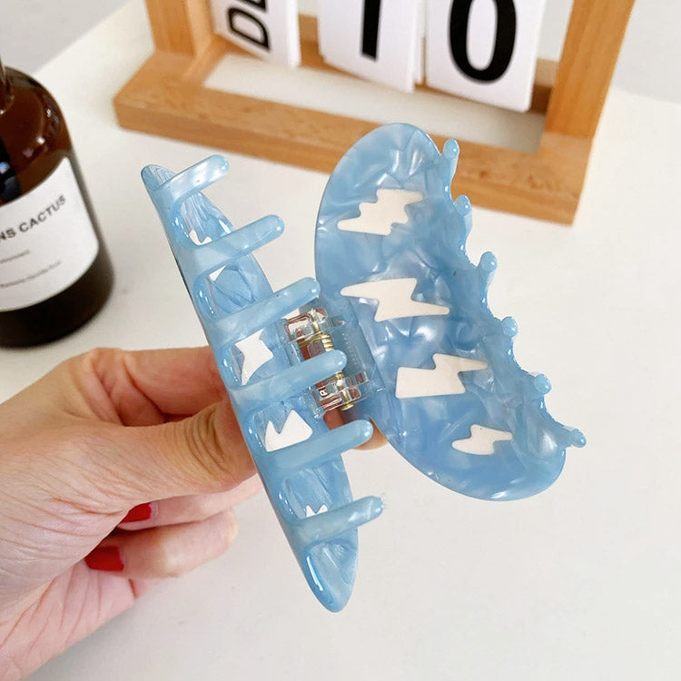 Wholesale hair accessory blue acetate hair claw grab clips (5 pcs)