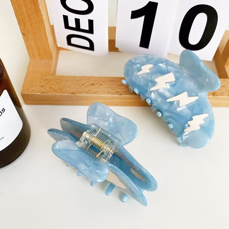 Wholesale hair accessory blue acetate hair claw grab clips (5 pcs)