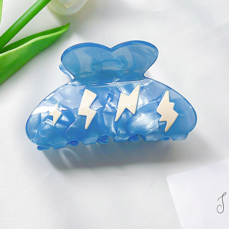 Wholesale hair accessory blue acetate hair claw grab clips (5 pcs)