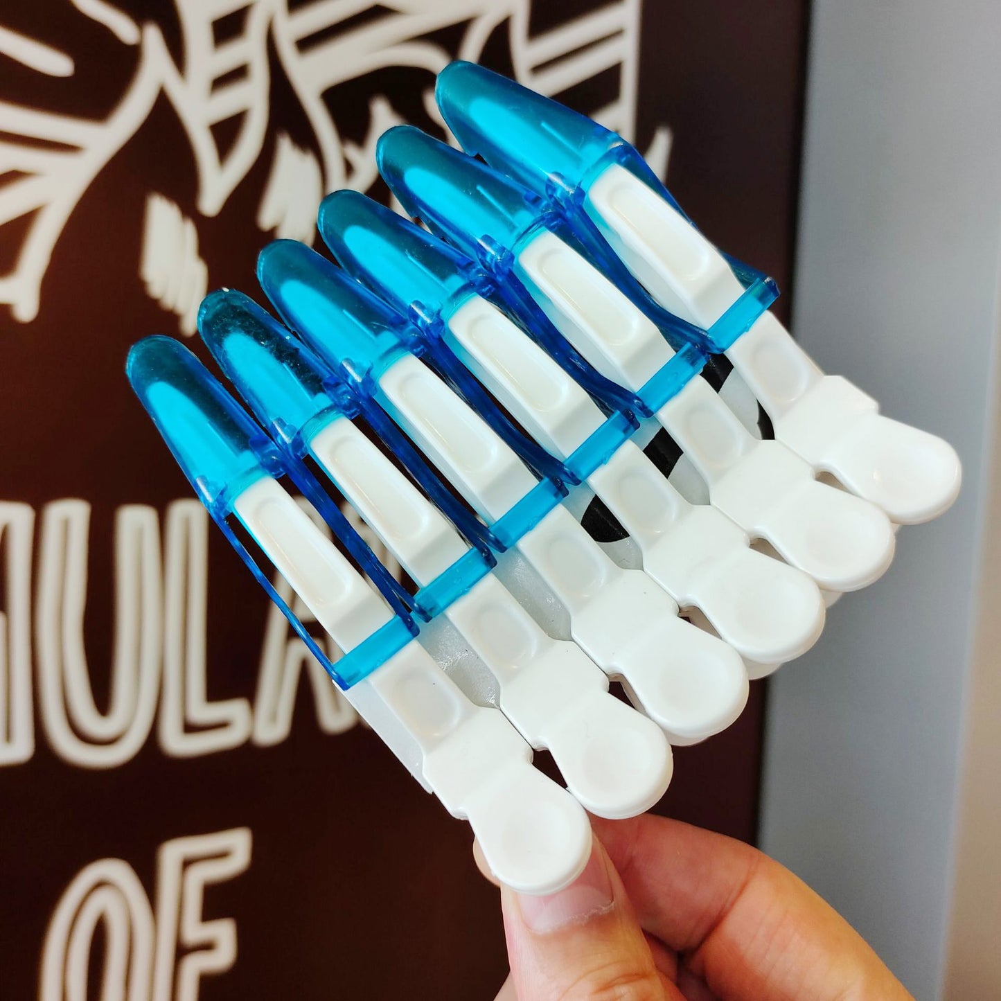 6pcs/pack hairdressing salon barbers alligator clamps hair grip clips (5 Sets)