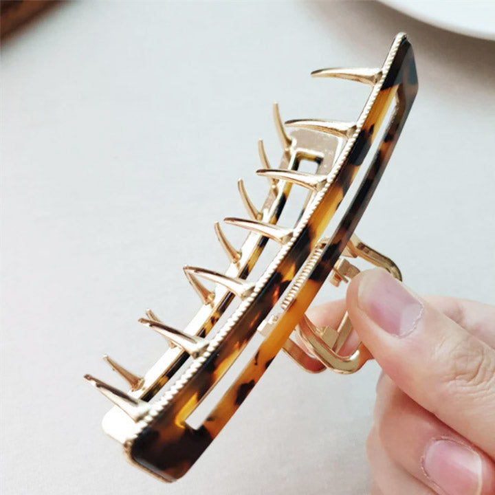 Women acetate hair claws crab clamps gold metal hair clips (5 pcs)