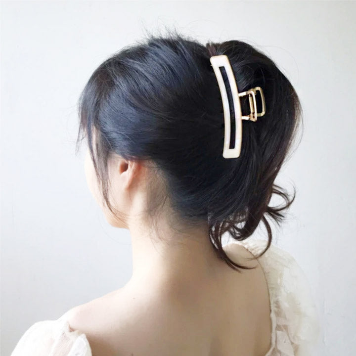 Women acetate hair claws crab clamps gold metal hair clips (5 pcs)