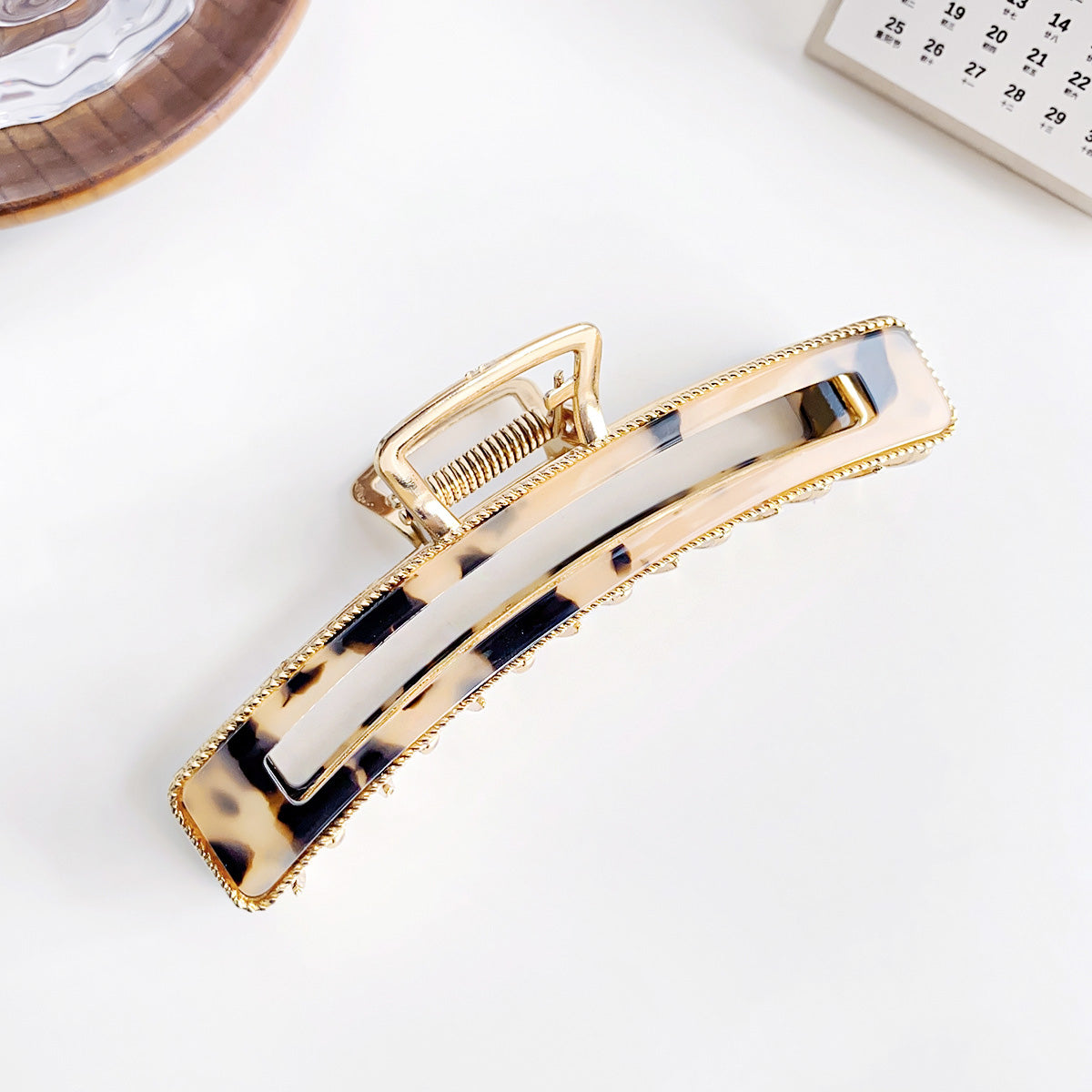 Women acetate hair claws crab clamps gold metal hair clips (5 pcs)