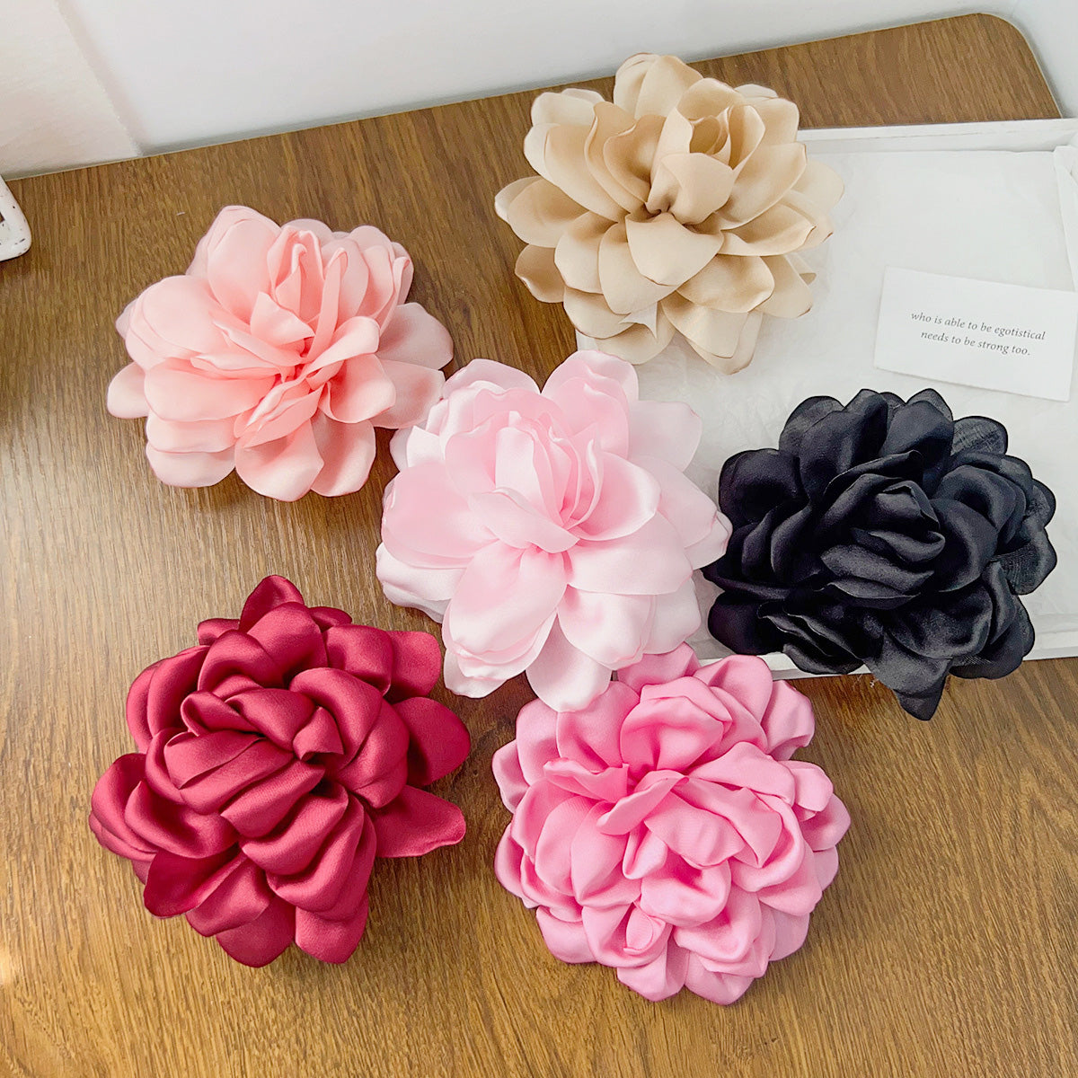 Wholesale beach accessories big rose flower side hair clips (5 pcs)