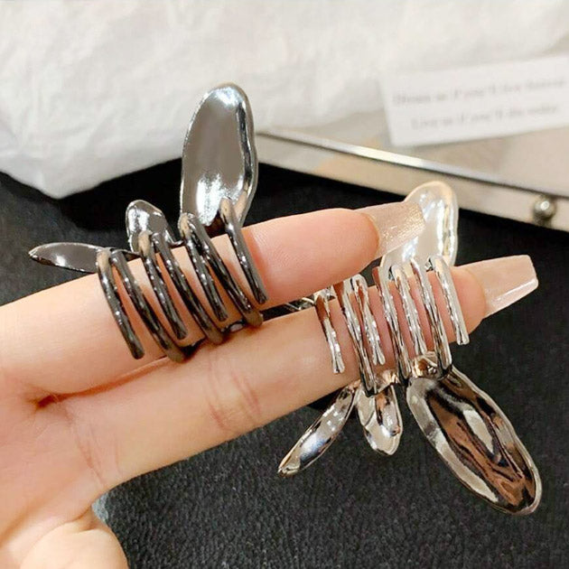 Metal fashion hair accessories big butterfly hair claw clips (5 pcs)