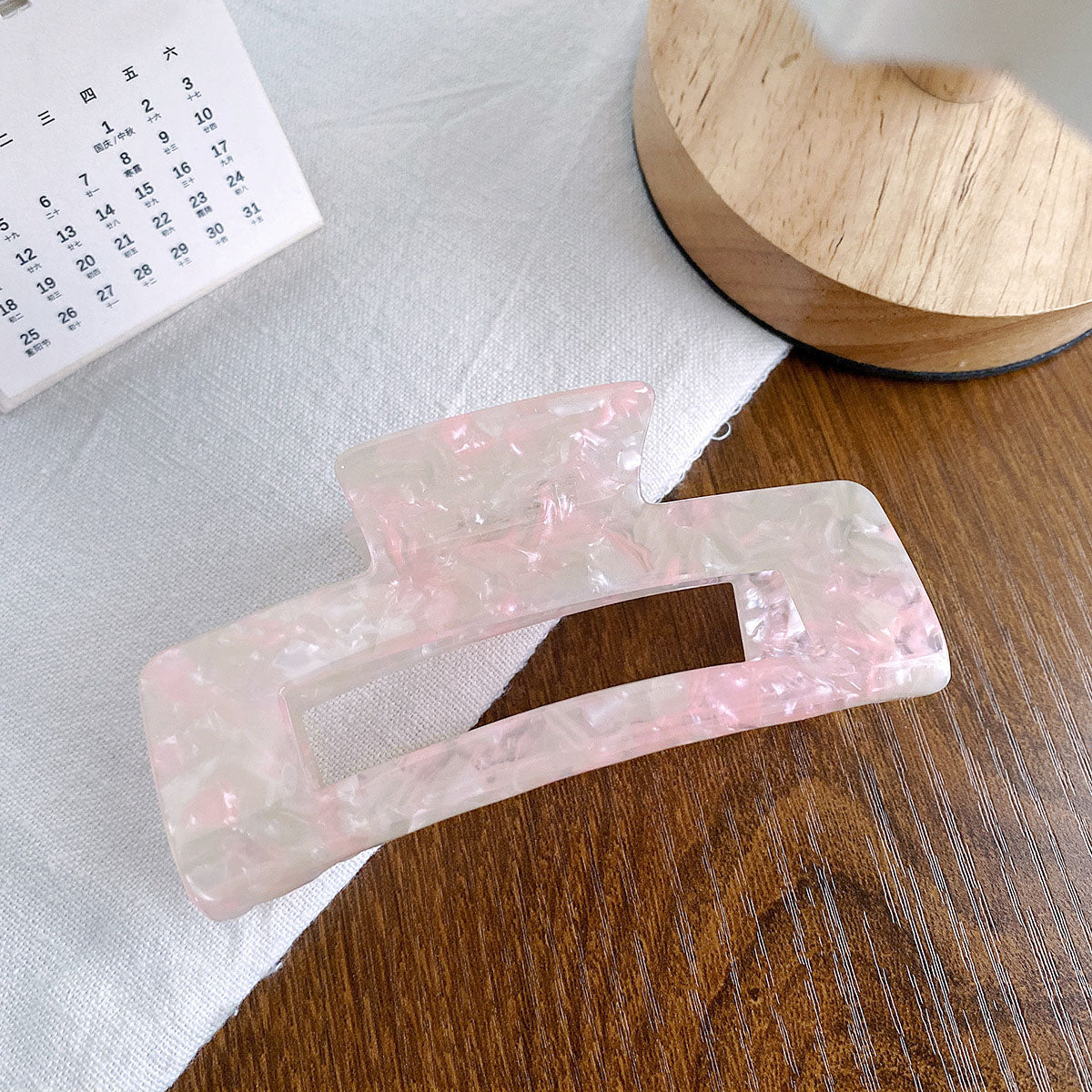 Wholesale square hollow acetate large acrylic crab claw hair clips (5pcs)