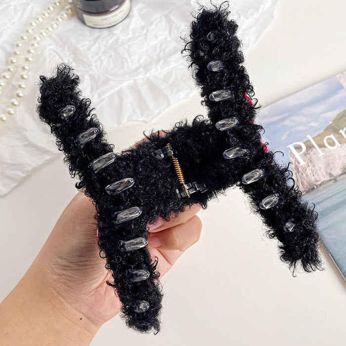 Wholesale decoration stylish hairpin cute plush claw hair clips (5 pcs)
