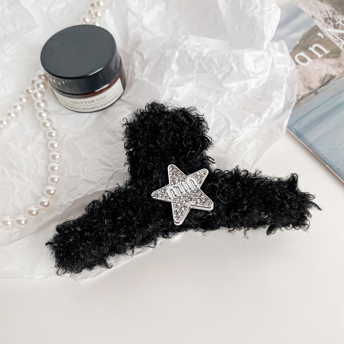 Wholesale decoration stylish hairpin cute plush claw hair clips (5 pcs)