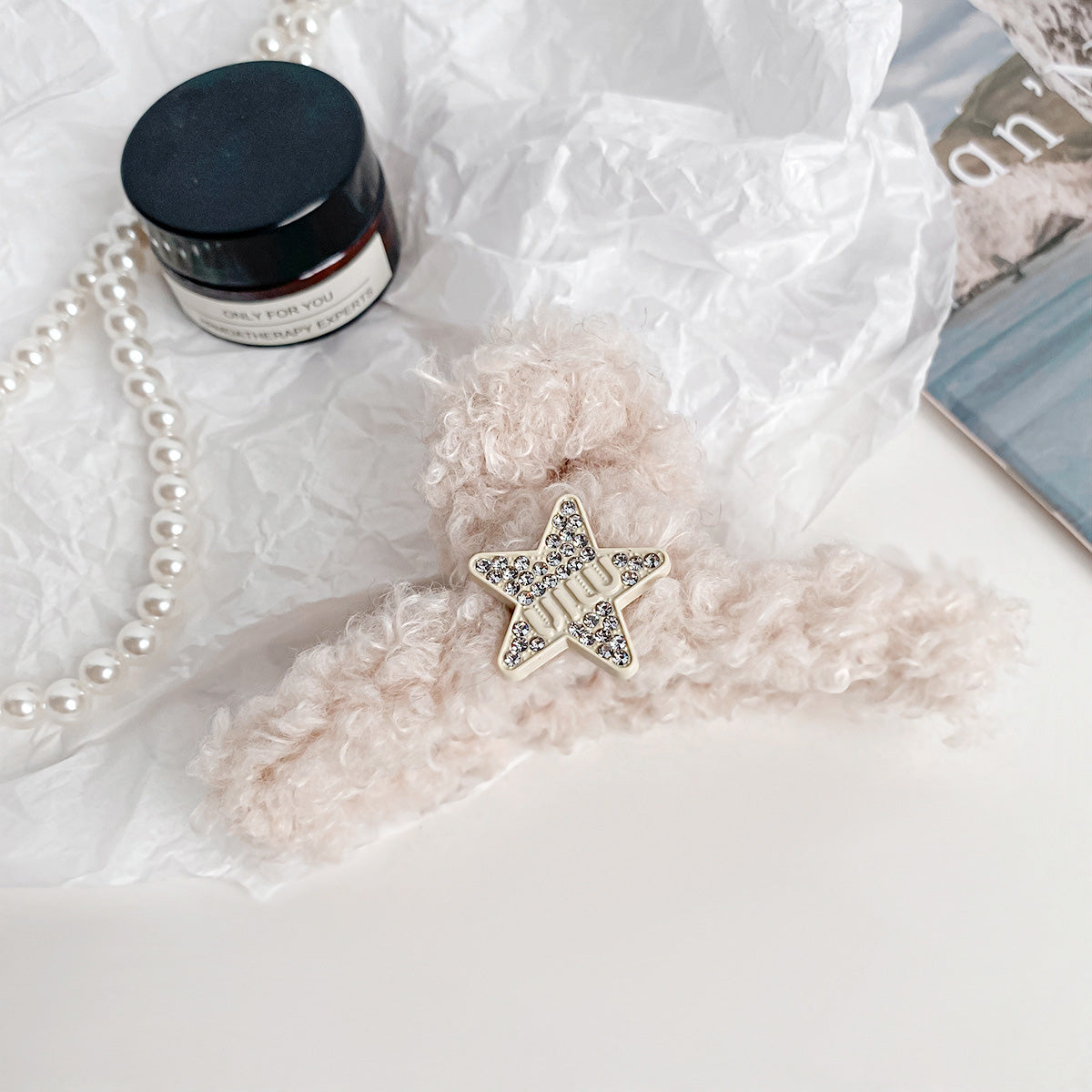 Wholesale decoration stylish hairpin cute plush claw hair clips (5 pcs)