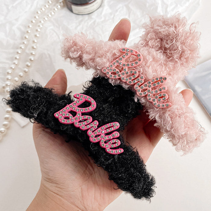 Wholesale decoration stylish hairpin cute plush claw hair clips (5 pcs)