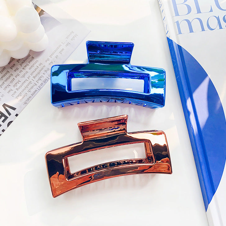 Metal hair grip hollow square hair banana claw clips (5 pcs)