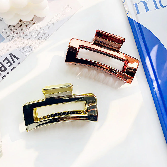 Metal hair grip hollow square hair banana claw clips (5 pcs)