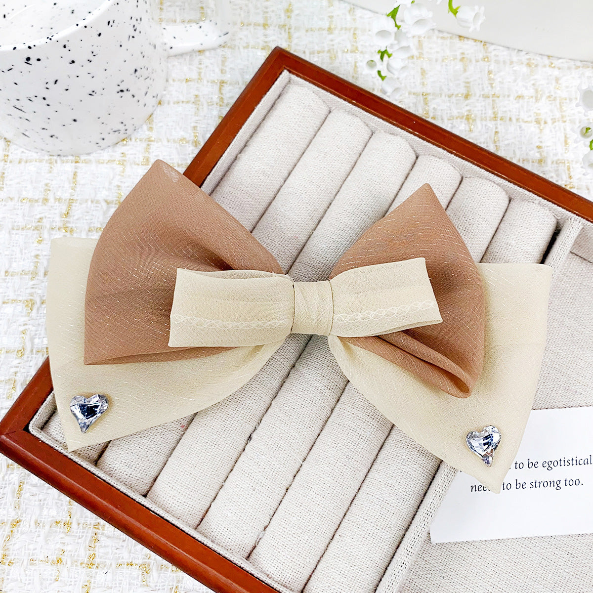 Wholesale big double-color ribbon bow hair pin clips (5 pcs)