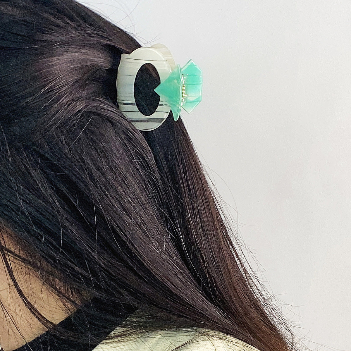 Fashion hairpin two-size acrylic diamond ring shape hair clips (5 pcs)